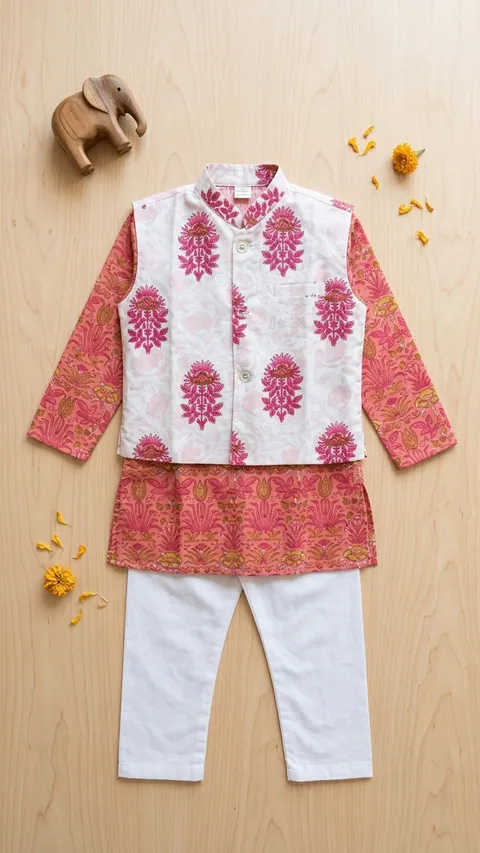 Boys Floral Kurta Set