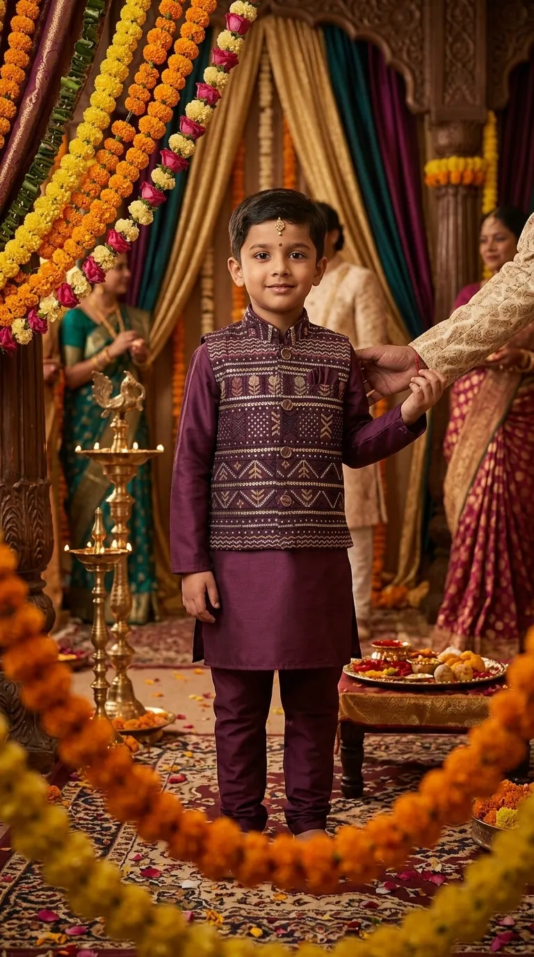 Sherwani Style Kurta & Jacket Set