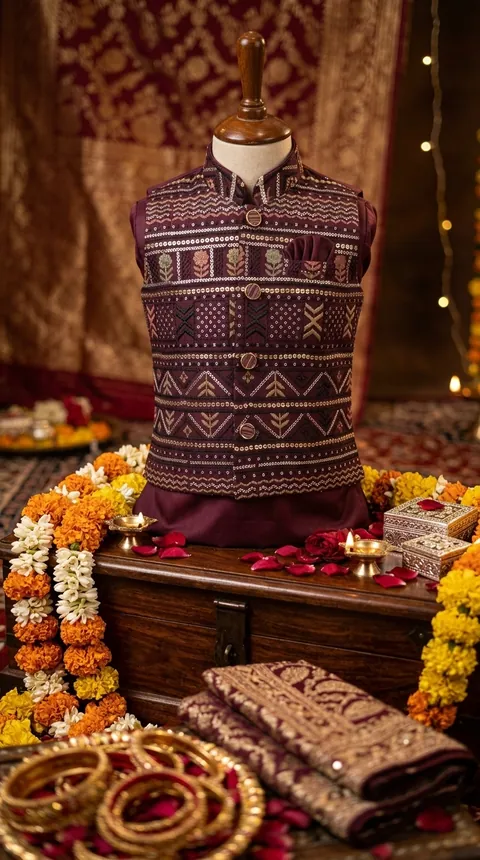 Sherwani Style Kurta & Jacket Set