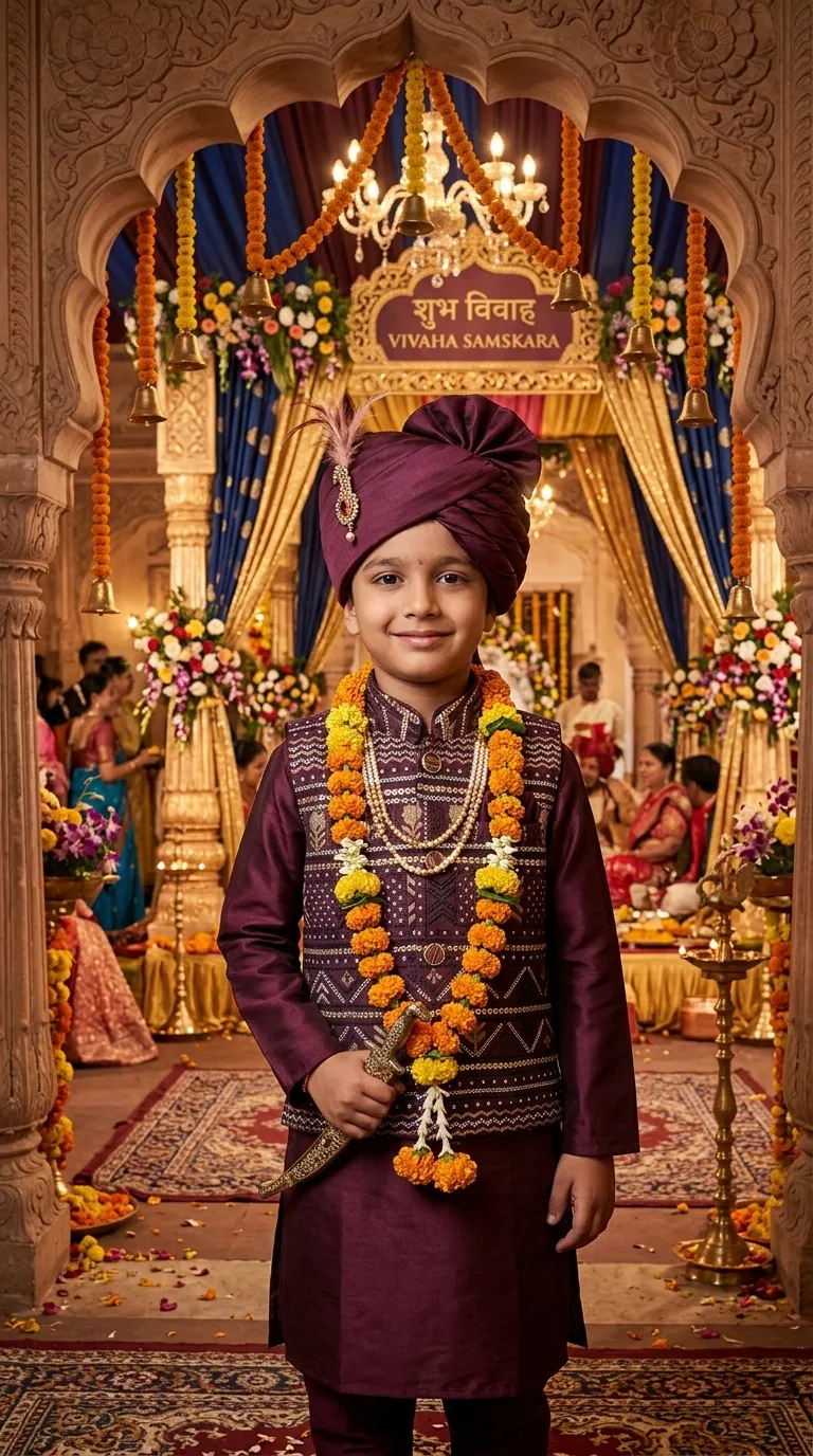 Sherwani Style Kurta & Jacket Set, view 3