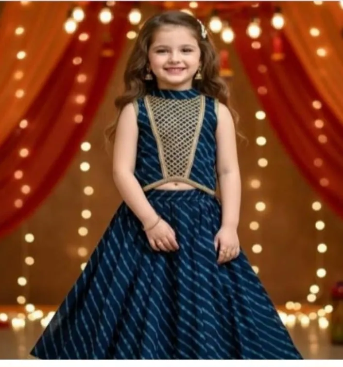 Blue Leheriya Print Lehenga Choli