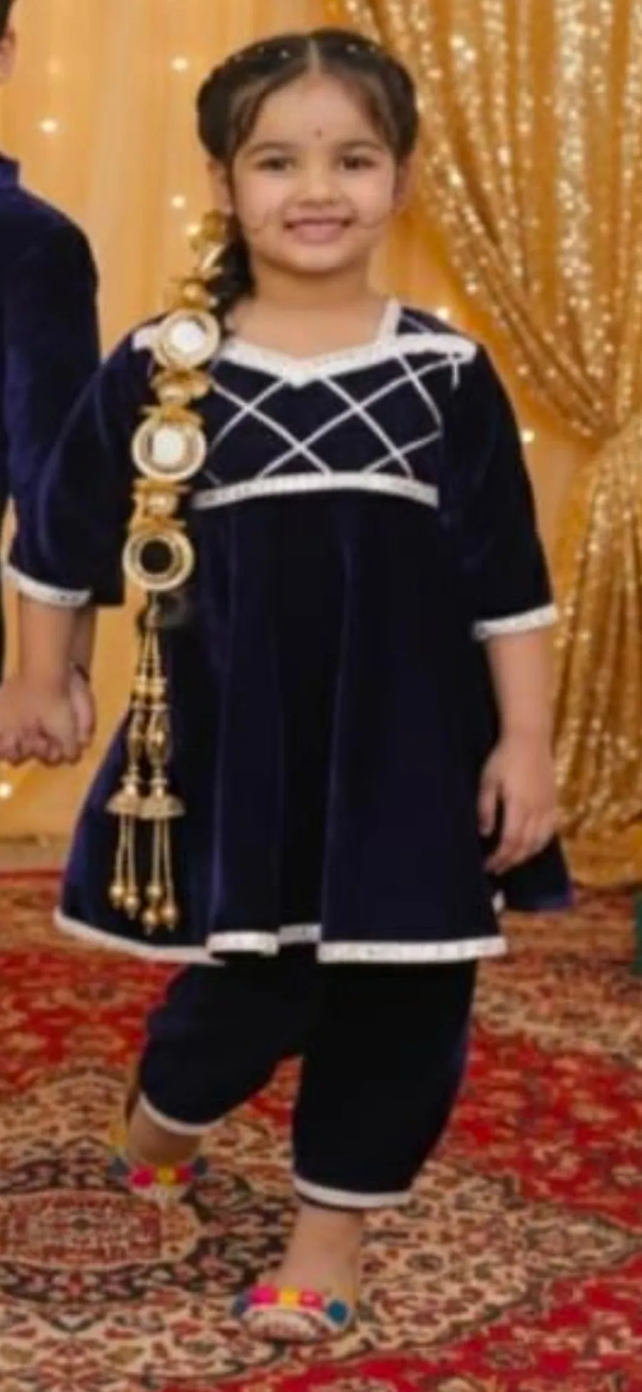 Navy Blue Velvet Suit, view 2