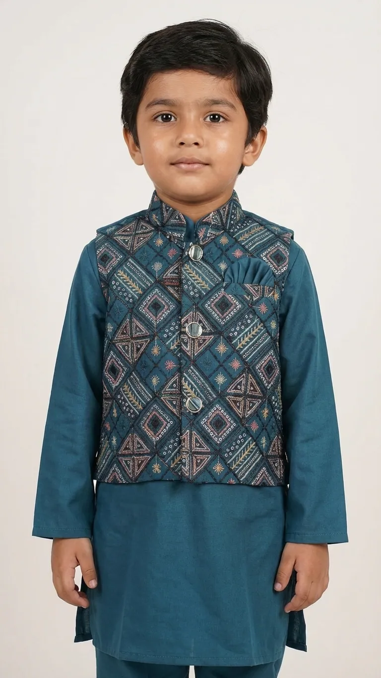 Sherwani Style Kurta & Jacket Set II, view 3